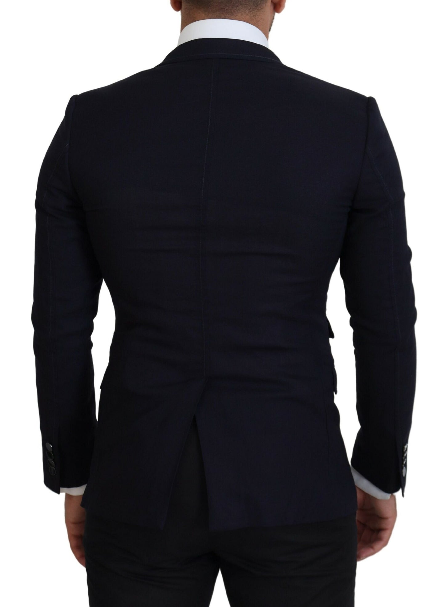 Blazer de costume Dolce & Gabbana Taormina en laine bleue