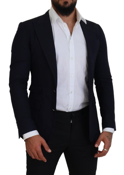 Blazer de costume Dolce & Gabbana Taormina en laine bleue