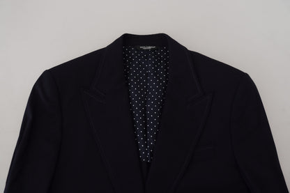 Blazer de costume Dolce & Gabbana Taormina en laine bleue