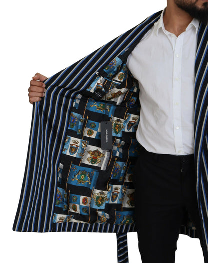 Robe Dolce & Gabbana doublée d'un imprimé Martini noir et bleu