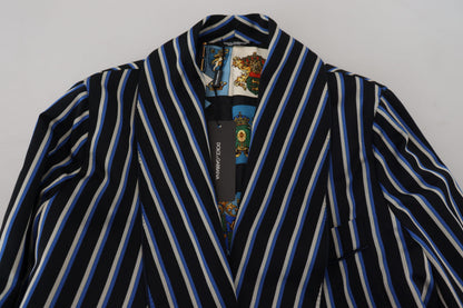 Robe Dolce & Gabbana doublée d'un imprimé Martini noir et bleu