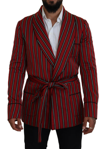 Robe Dolce & Gabbana doublée d'un imprimé rayé Martini rouge