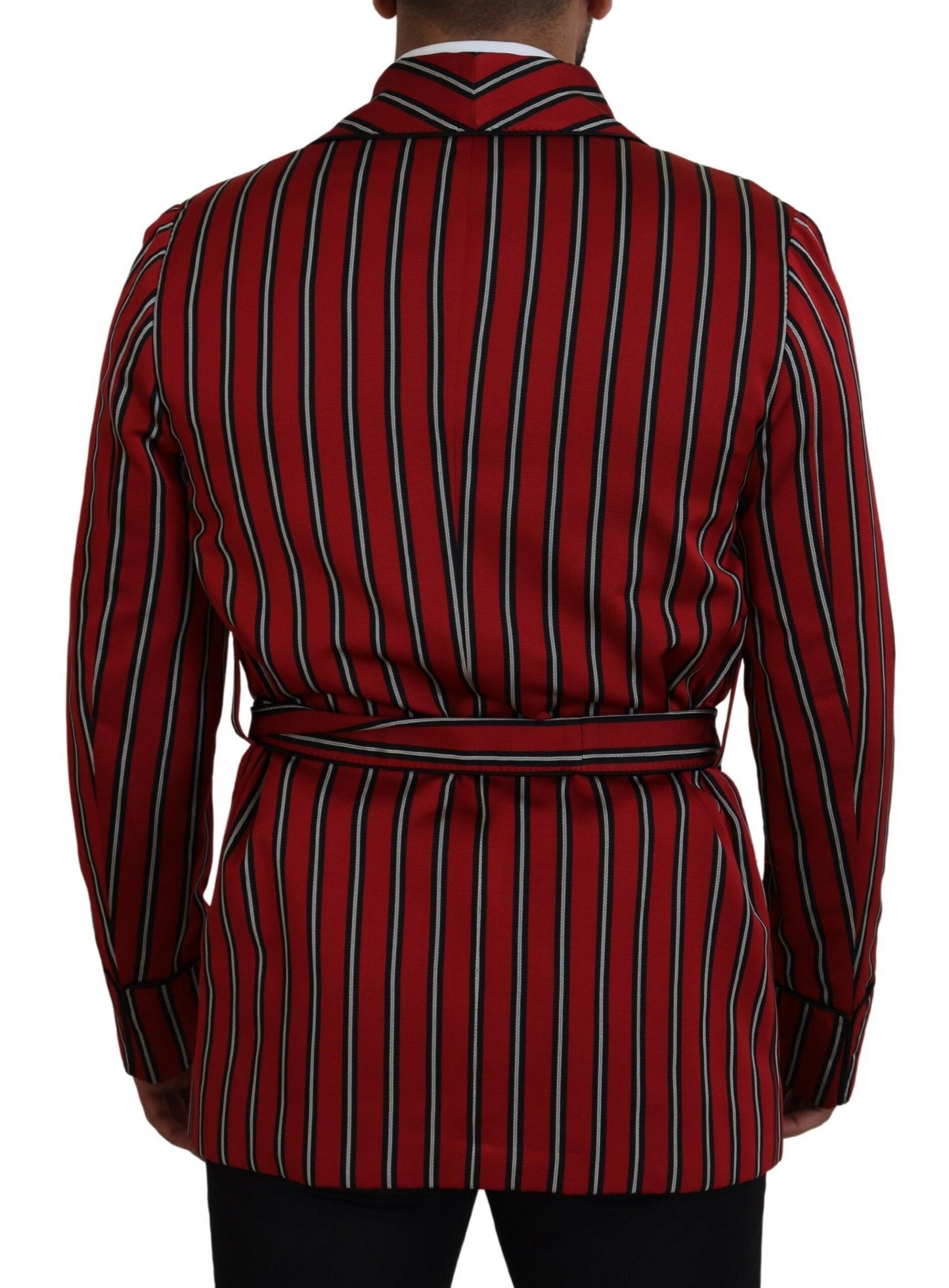 Robe Dolce & Gabbana doublée d'un imprimé rayé Martini rouge