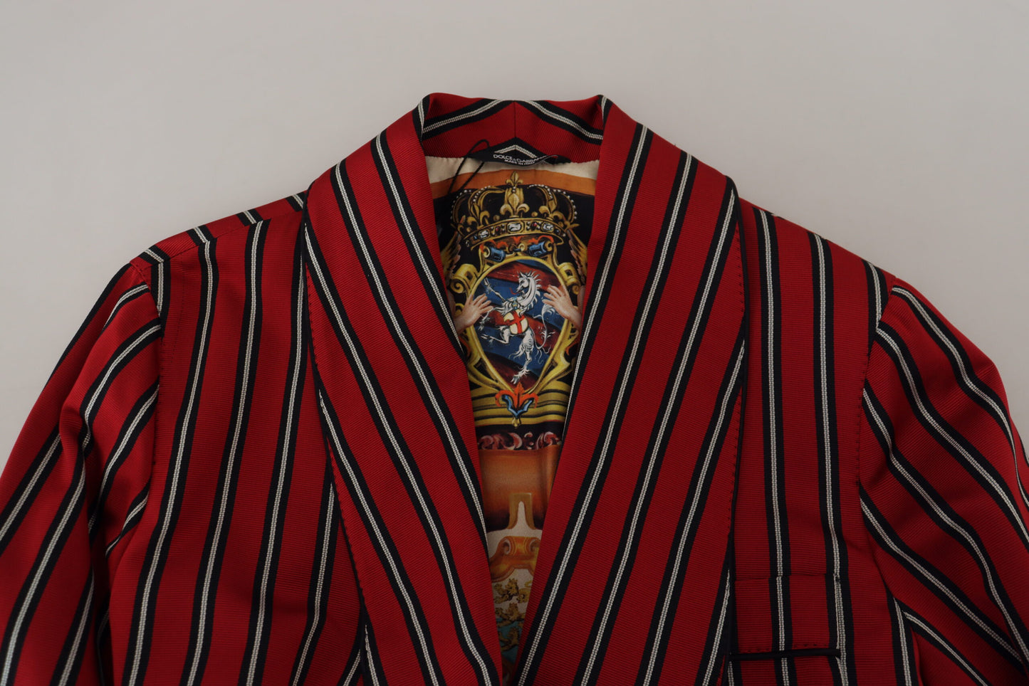 Robe Dolce & Gabbana doublée d'un imprimé rayé Martini rouge