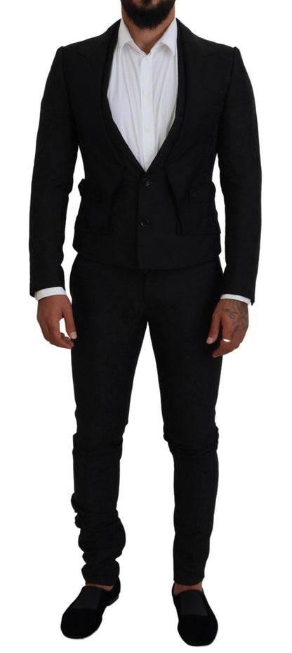 Costume MARTINI 2 pièces Dolce & Gabbana en polyester noir pour homme