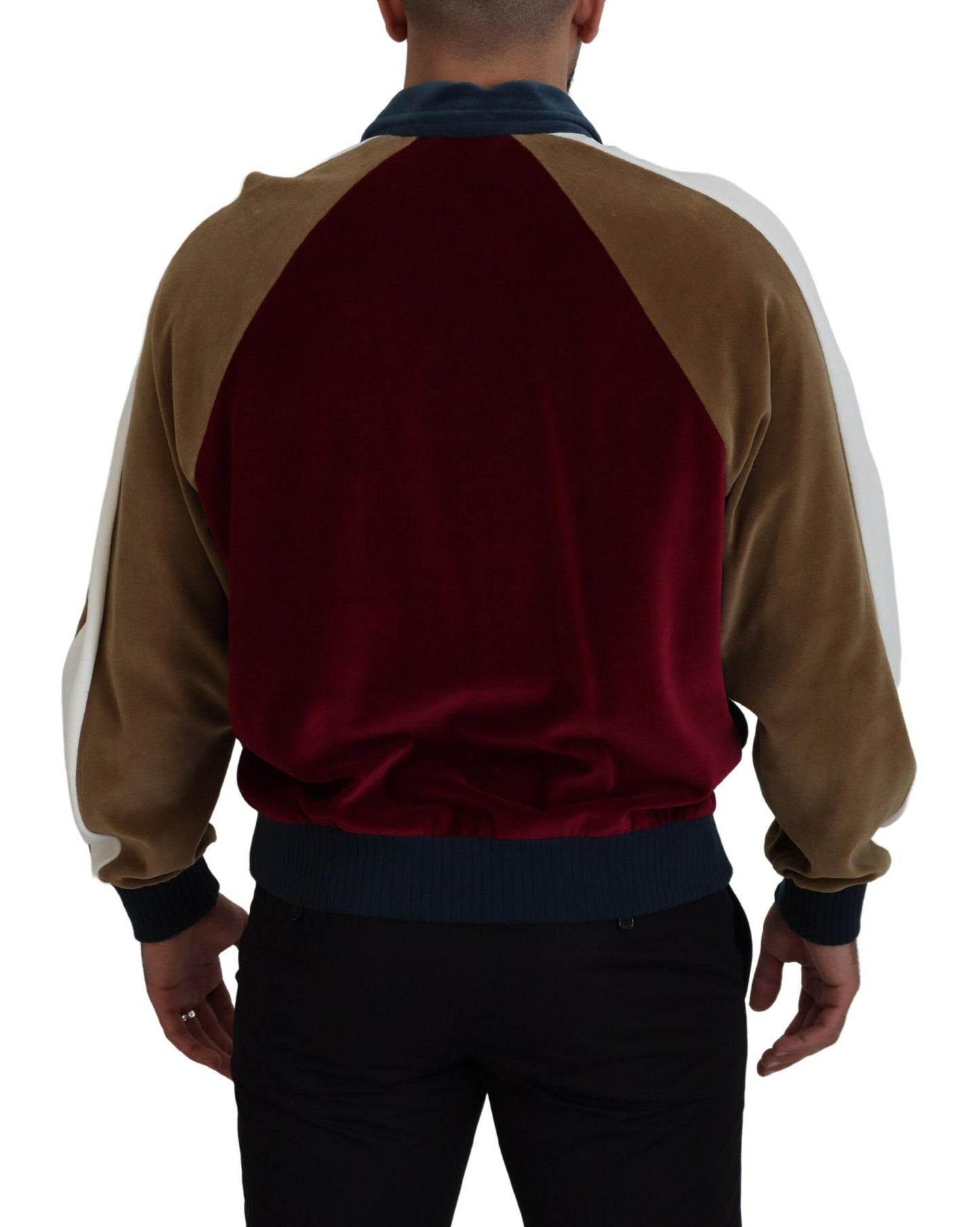 Pull col polo en coton multicolore Dolce & Gabbana