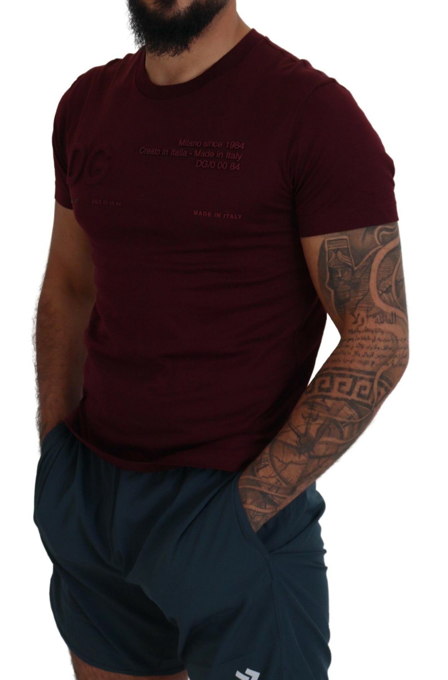 T-shirt homme manches courtes imprimé marron Dolce & Gabbana