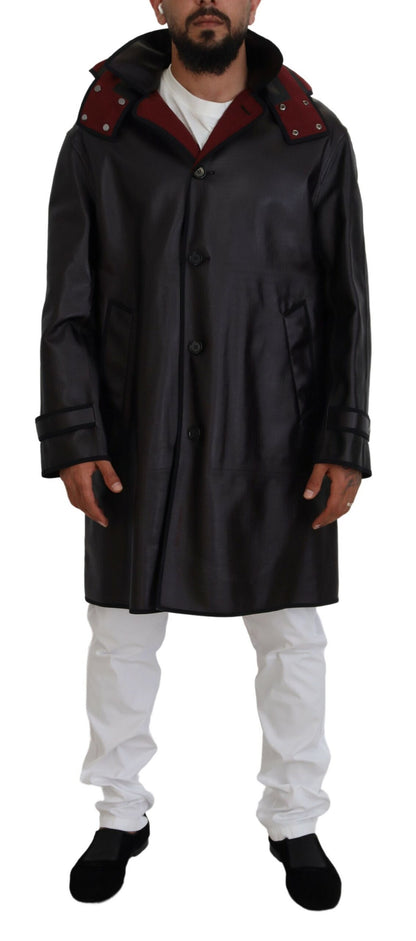Dolce & Gabbana Parka noir à capuche et trench en coton