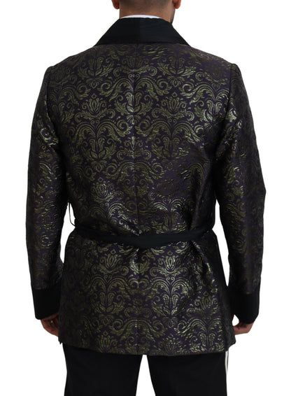 Dolce & Gabbana Veste blazer robe baroque dorée et violette