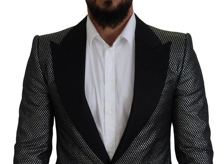 Dolce & Gabbana Americana ajustada de jacquard negra plateada