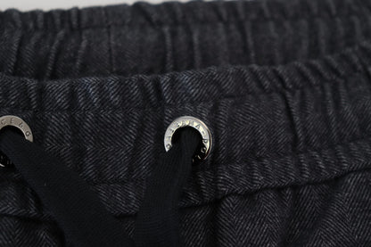 Pantalon fuselé en coton gris Dolce & Gabbana