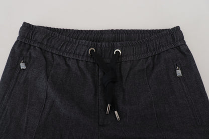 Pantalon fuselé en coton gris Dolce & Gabbana