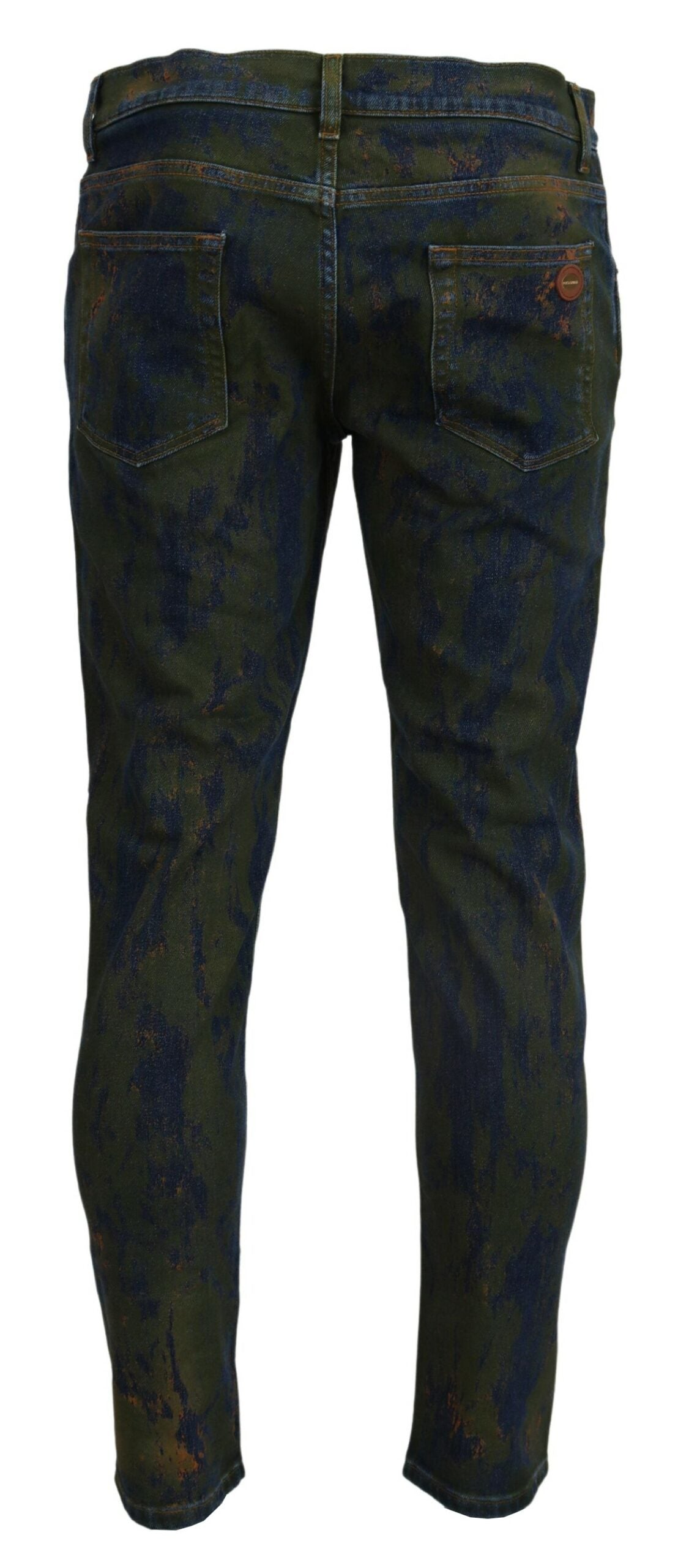 Jeans skinny en coton bleu-vert Dolce & Gabbana