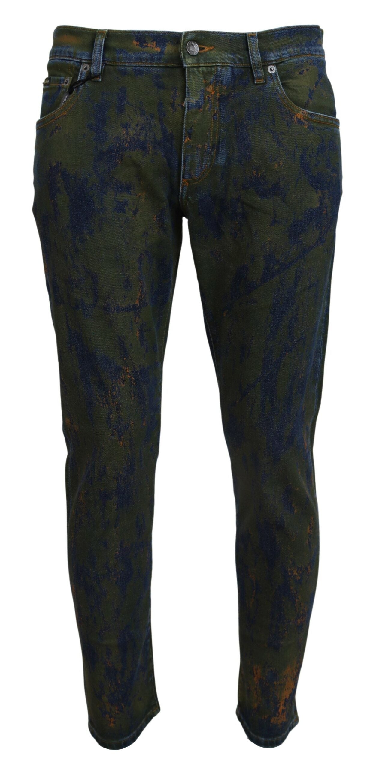 Jeans skinny en coton bleu-vert Dolce & Gabbana