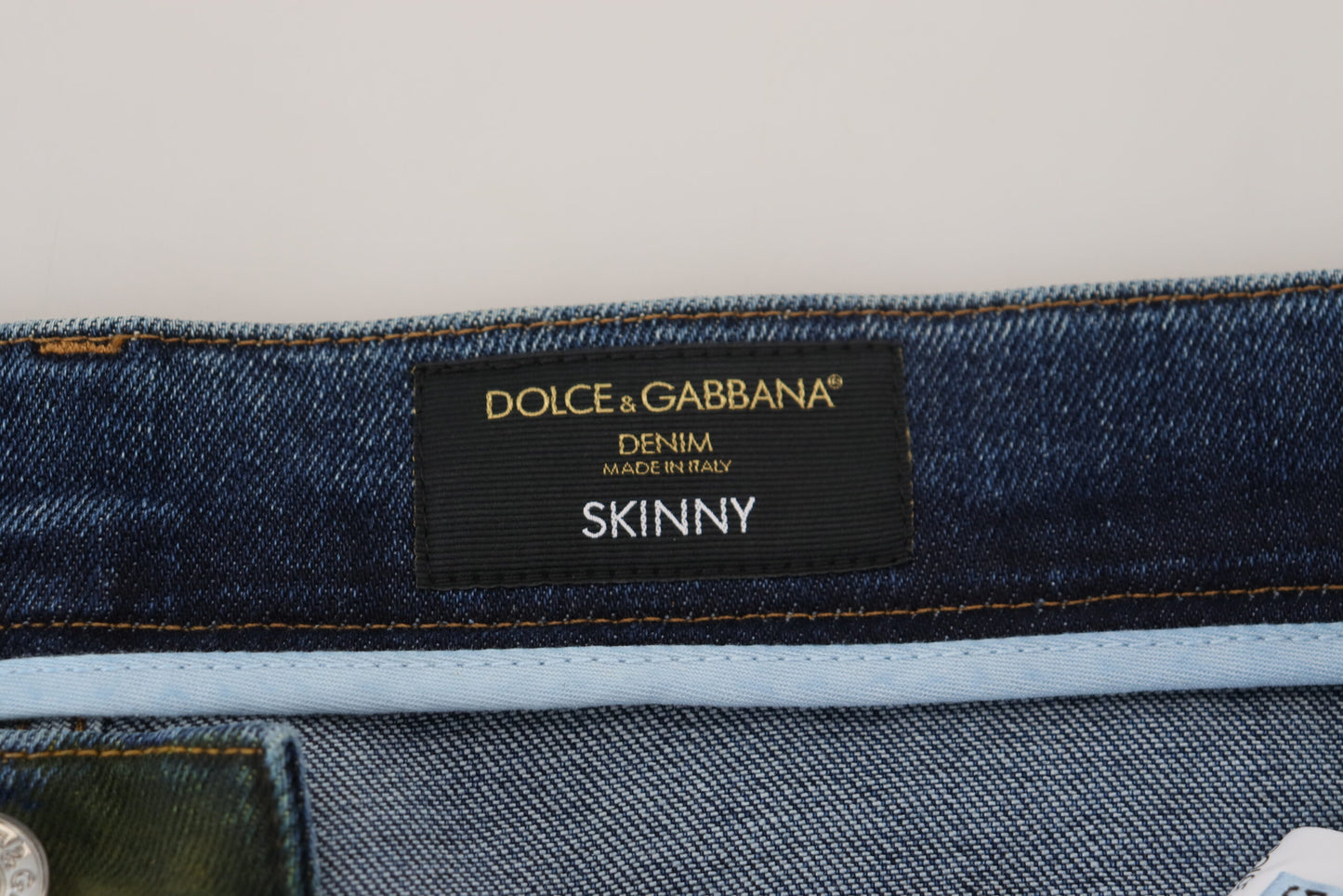 Jeans skinny en coton bleu-vert Dolce & Gabbana