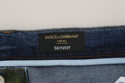 Jeans skinny en coton bleu-vert Dolce & Gabbana