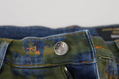Jeans skinny en coton bleu-vert Dolce & Gabbana