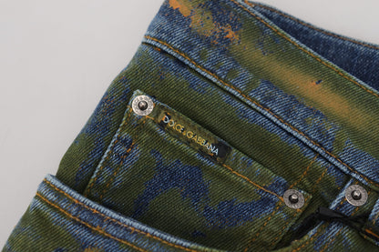Jeans skinny en coton bleu-vert Dolce & Gabbana