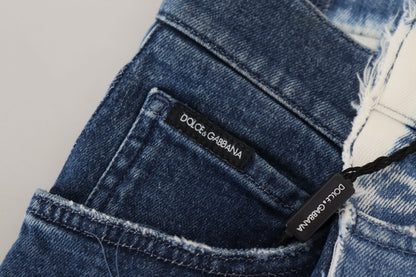 Jean ample en denim de coton bleu Ceasar Dolce & Gabbana