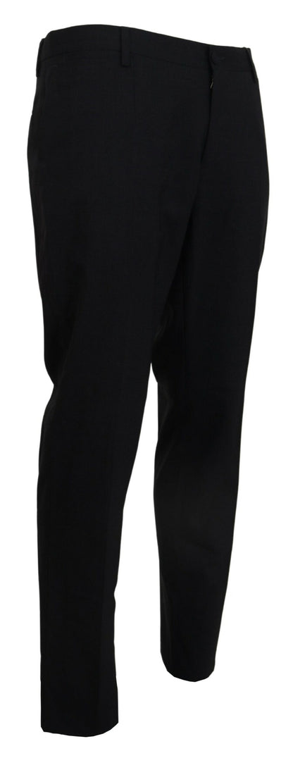 Dolce & Gabbana Pantalon habillé ajusté gris en laine stretch