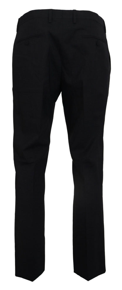 Dolce & Gabbana Pantalon habillé ajusté gris en laine stretch