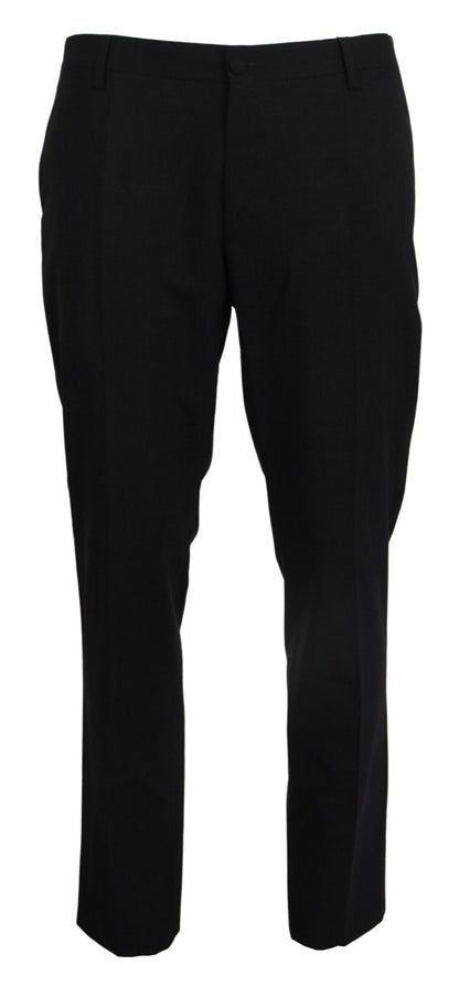 Dolce & Gabbana Pantalon habillé ajusté gris en laine stretch