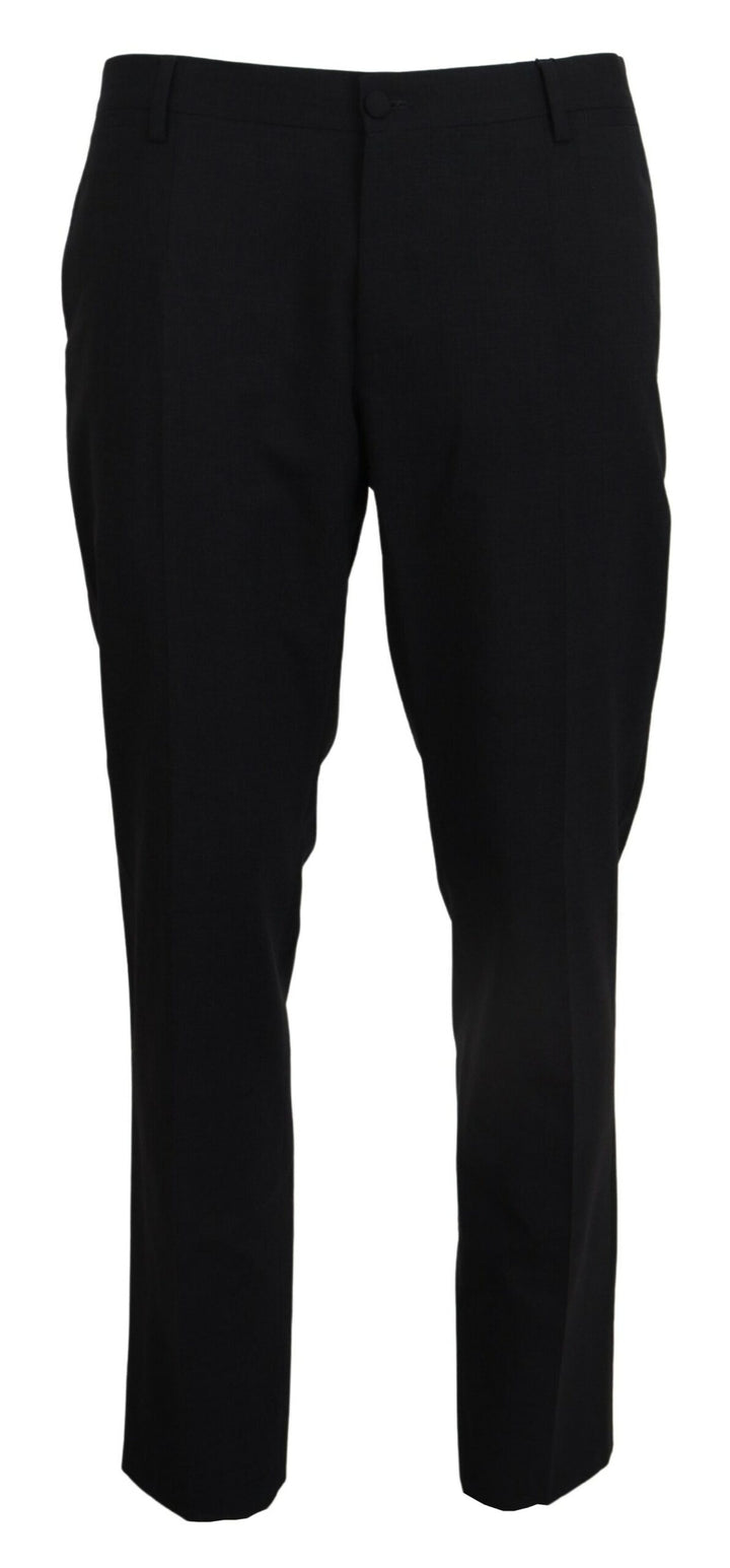 Dolce & Gabbana Pantalon habillé ajusté gris en laine stretch