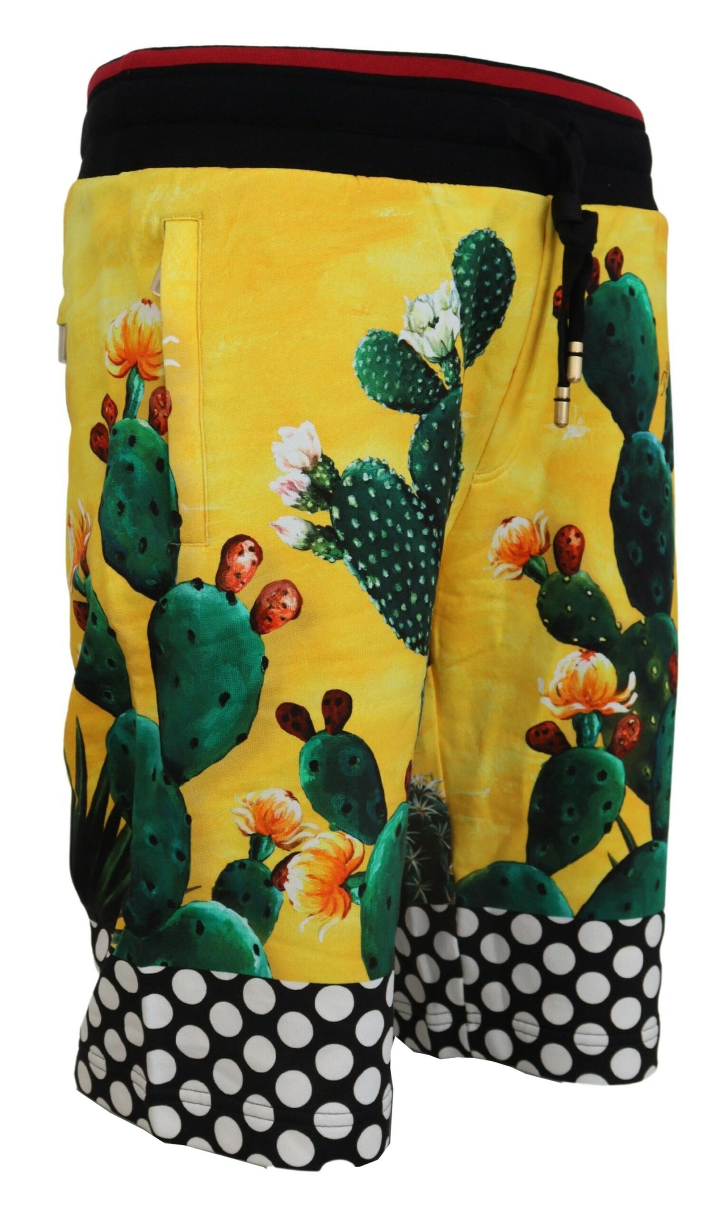 Short de survêtement en coton imprimé cactus multicolore Dolce & Gabbana