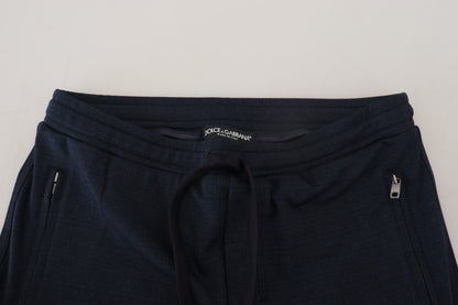 Pantalon de jogging en coton bleu pour homme Dolce & Gabbana