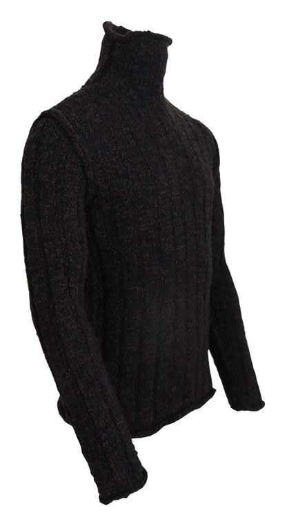 Pull à col roulé en maille de laine marron Dolce & Gabbana