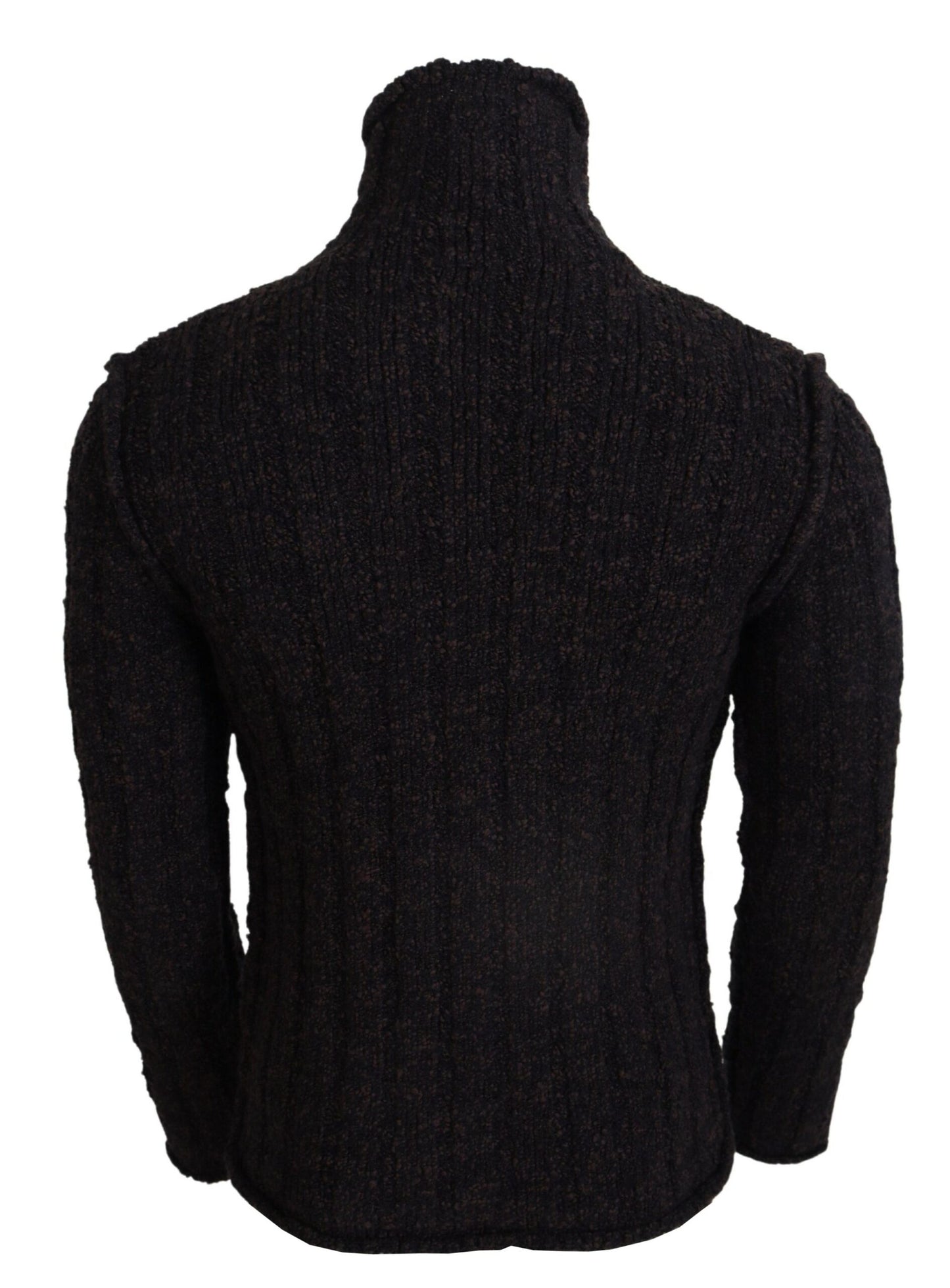 Pull à col roulé en maille de laine marron Dolce & Gabbana