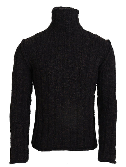 Pull à col roulé en maille de laine marron Dolce & Gabbana