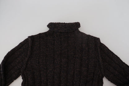 Pull à col roulé en maille de laine marron Dolce & Gabbana