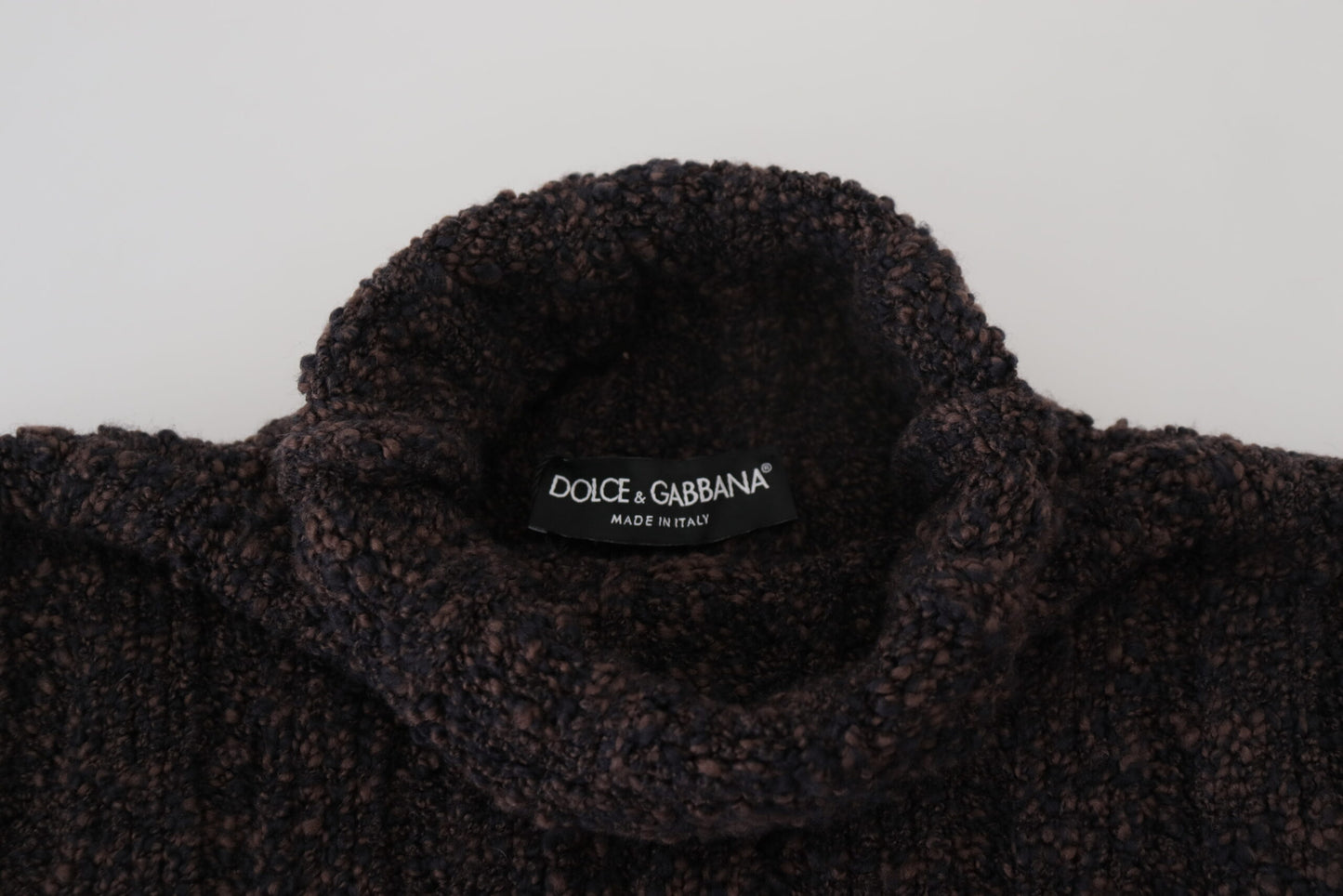 Pull à col roulé en maille de laine marron Dolce & Gabbana
