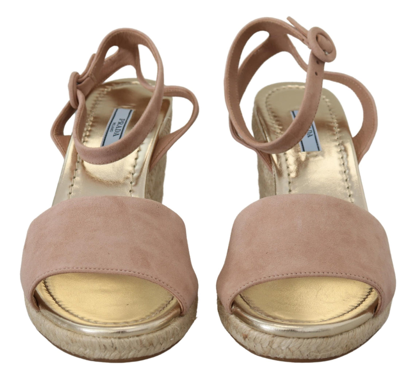 Sandales Prada en daim rose avec bride à la cheville