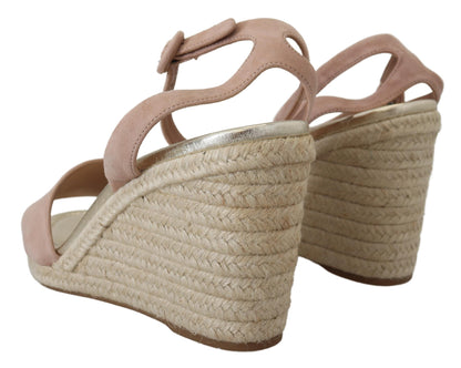 Sandales Prada en daim rose avec bride à la cheville