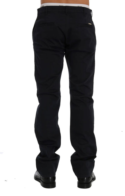 GF Ferre Blue Cotton Stretch Chinos Pants