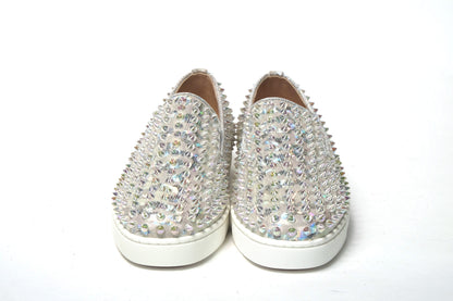 Christian Louboutin Baskets Plates Femme Roller Boat Ab/Clair Ab Blanches