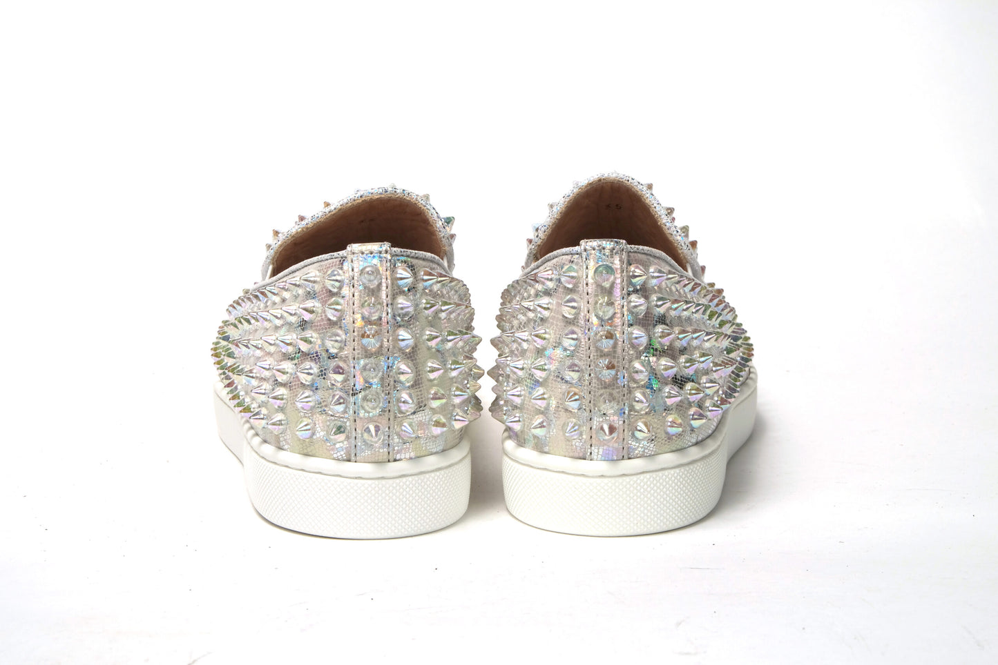 Christian Louboutin Baskets Plates Femme Roller Boat Ab/Clair Ab Blanches