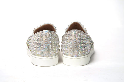 Christian Louboutin Baskets Plates Femme Roller Boat Ab/Clair Ab Blanches