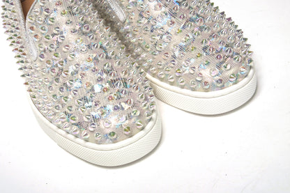 Christian Louboutin Baskets Plates Femme Roller Boat Ab/Clair Ab Blanches