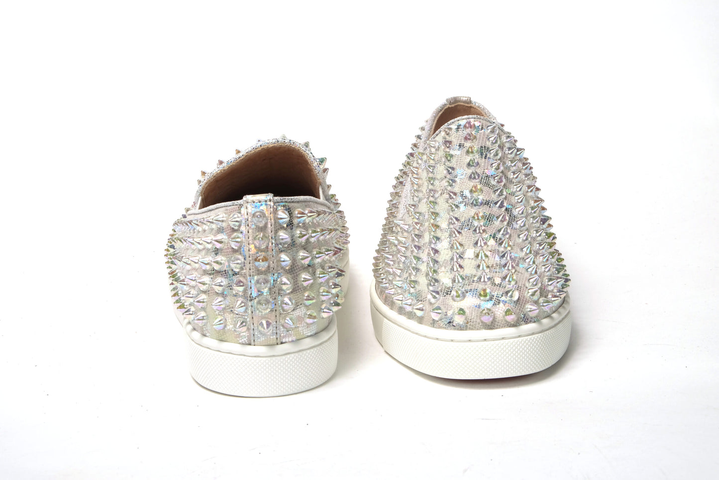 Christian Louboutin Baskets Plates Femme Roller Boat Ab/Clair Ab Blanches