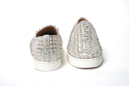 Christian Louboutin Baskets Plates Femme Roller Boat Ab/Clair Ab Blanches