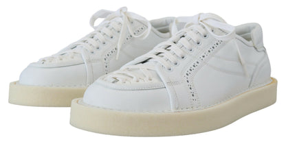 Chaussures basses richelieu décontractées en cuir blanc Dolce & Gabbana