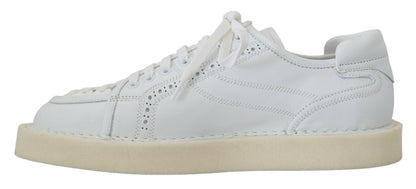 Chaussures basses richelieu décontractées en cuir blanc Dolce & Gabbana