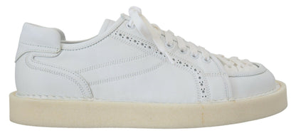 Chaussures basses richelieu décontractées en cuir blanc Dolce & Gabbana