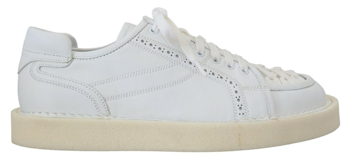 Dolce & Gabbana Zapatillas Oxford Bajas de Cuero Blanco Zapatos Casuales
