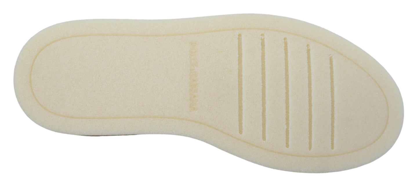 Chaussures basses richelieu décontractées en cuir blanc Dolce & Gabbana