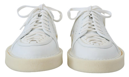 Chaussures basses richelieu décontractées en cuir blanc Dolce & Gabbana
