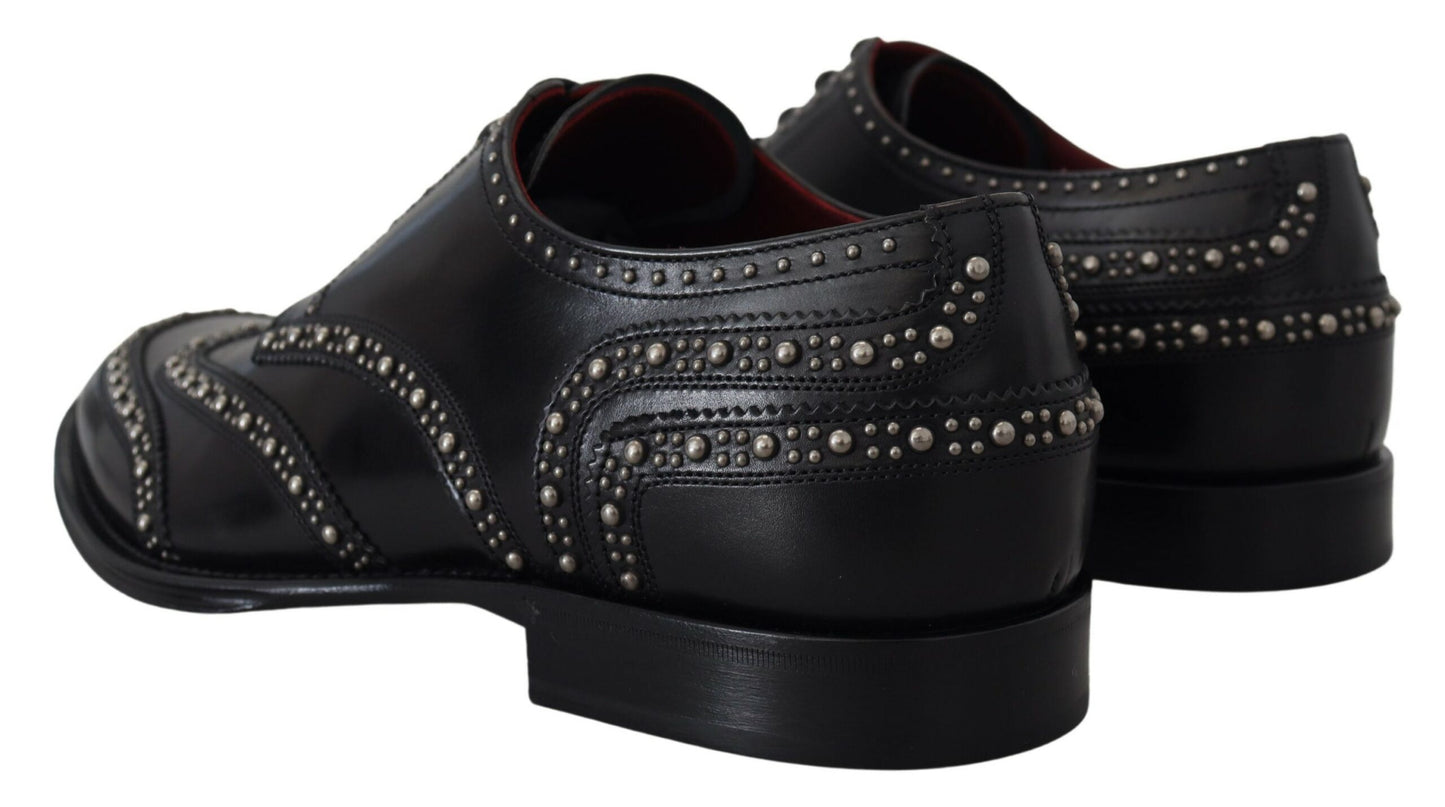 Chaussures de ville en cuir noir cloutées Dolce & Gabbana